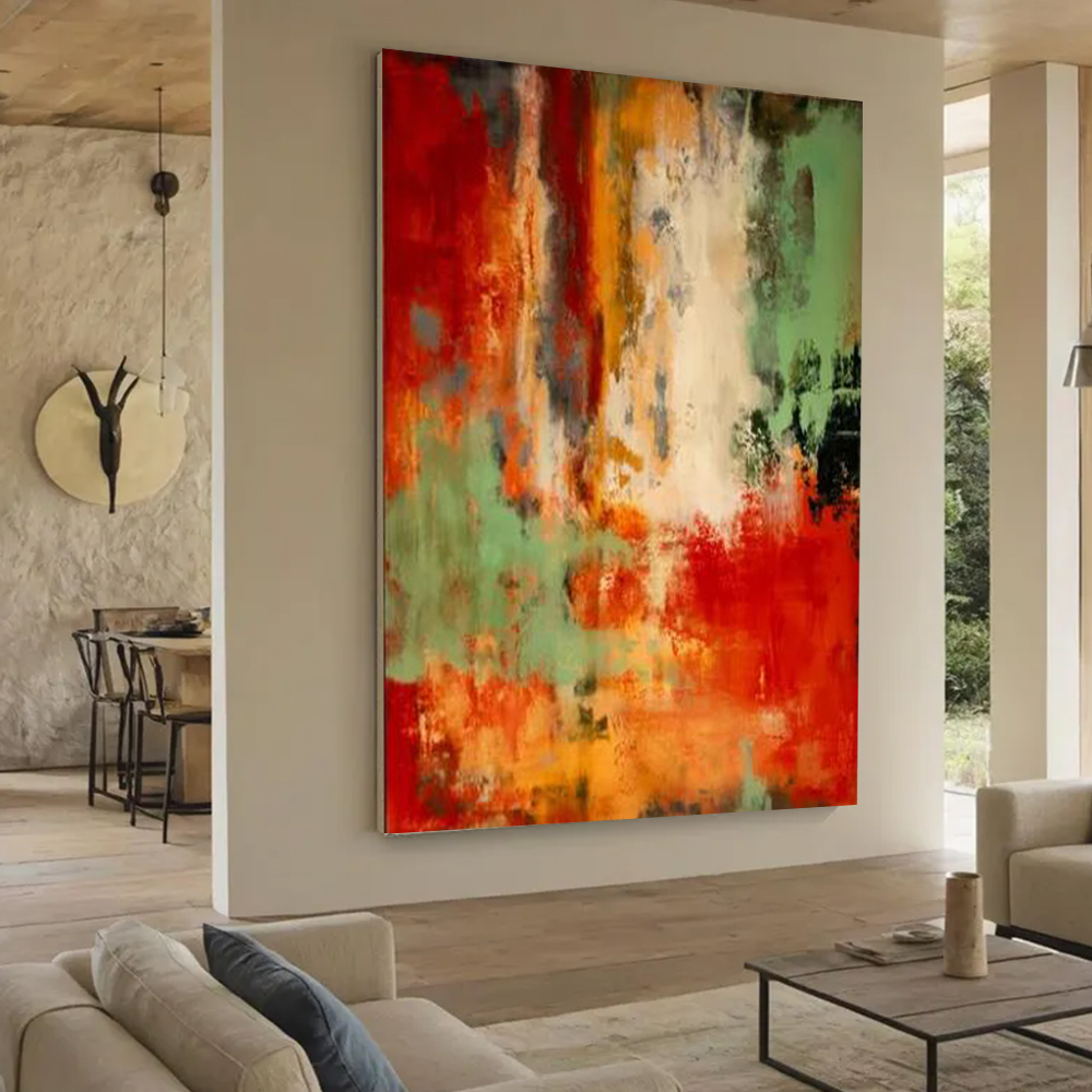 Home Decor Free Images - لوحة زيتية تجريدية مصنوعة يدويًا بنسبة