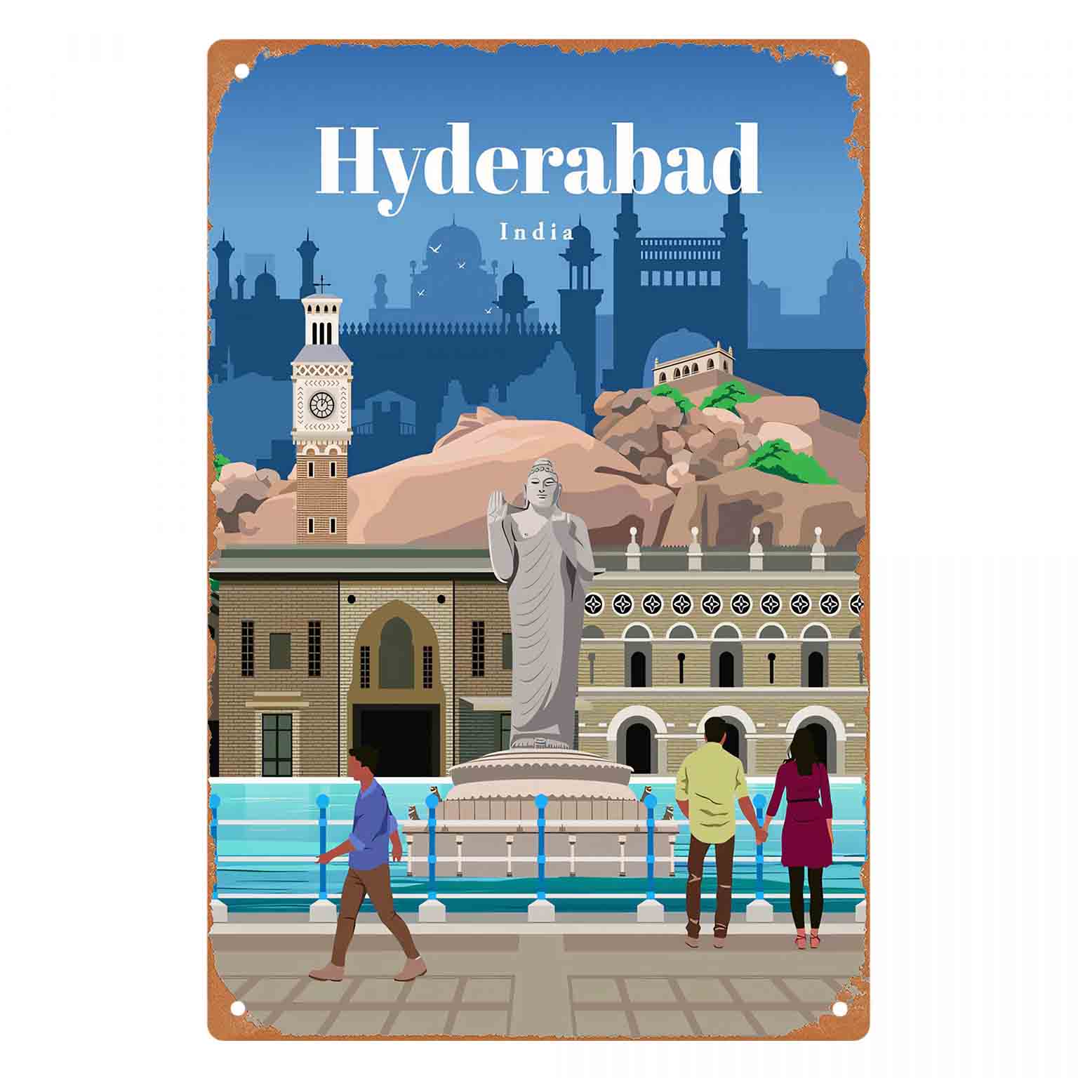 Home Decor Hyderabad - لافتة معدنية مسطحة ثنائية الأبعاد بتصميم