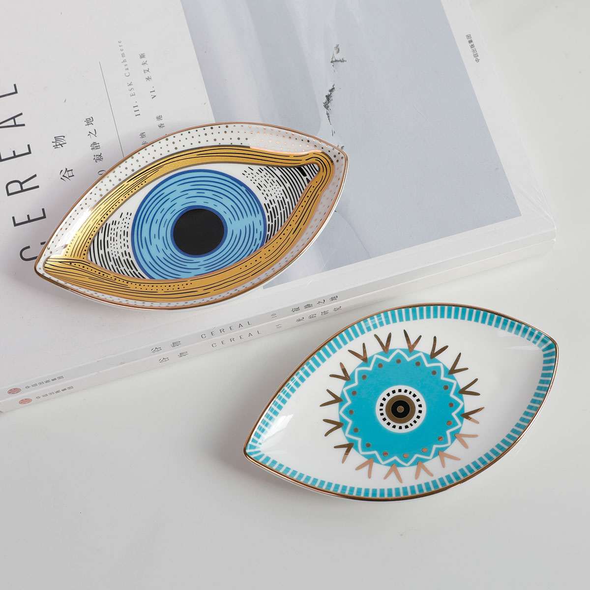 Ceramic Trinket Dish - حلية طبق خاتم طبق السيراميك عين