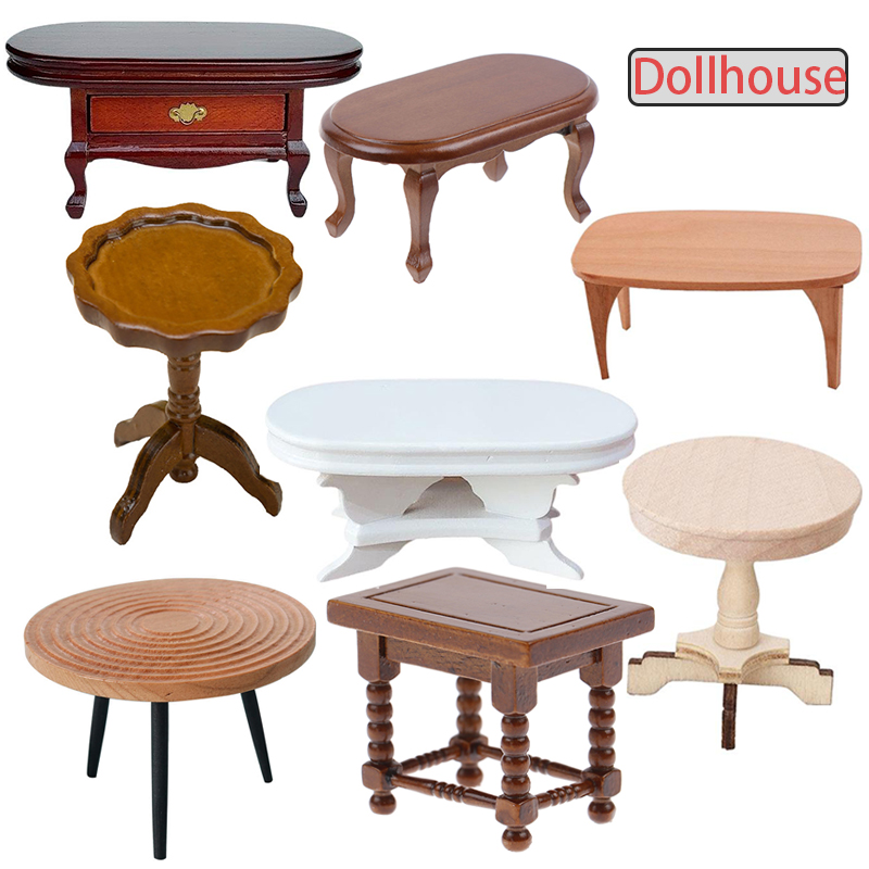Home Decor Furniture - 1:12 دمية مصغرة طاولة مستديرة طاولة
