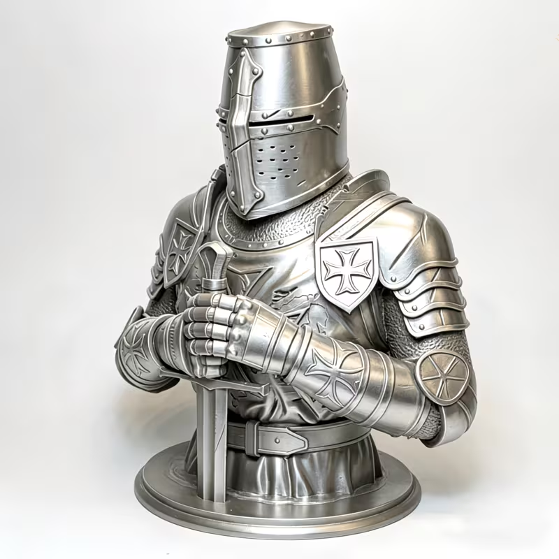 Home Decor Medieval - تمثال نصفي لفرسان الهيكل المحاربين والحراس