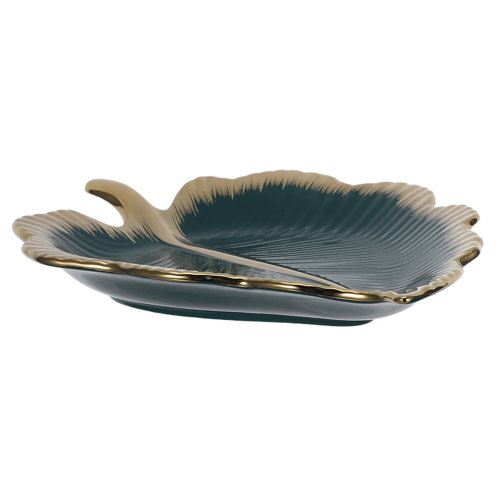 Ceramic Trinket Dish - طبق سيراميك على شكل ورقة خضراء،