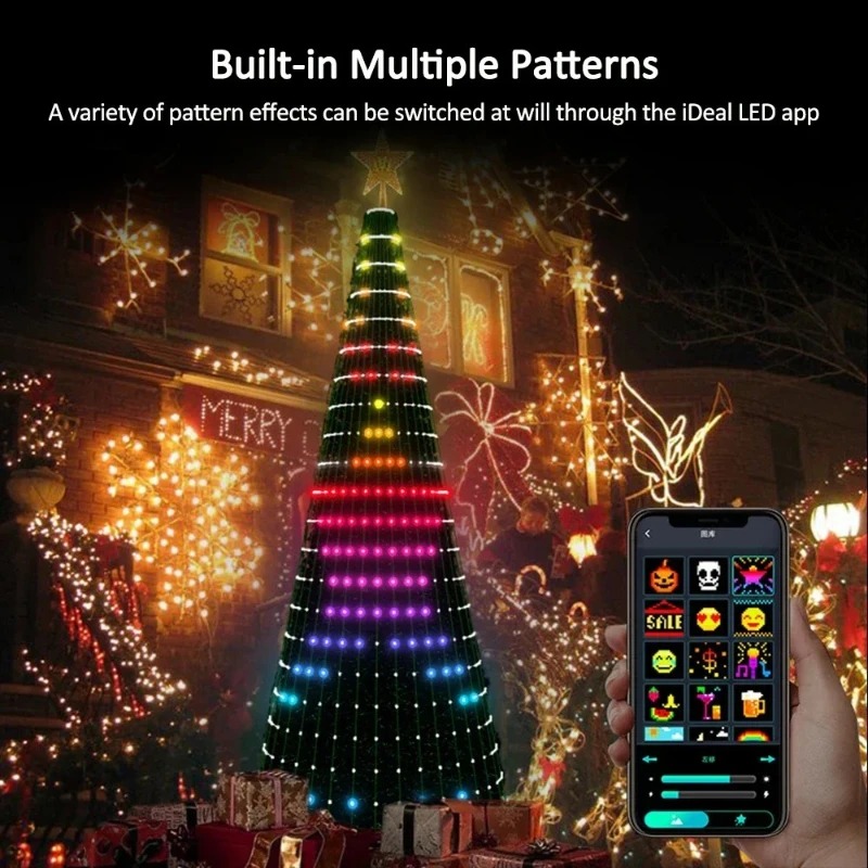Home Christmas Decor - أضواء شجرة عيد الميلاد على شكل