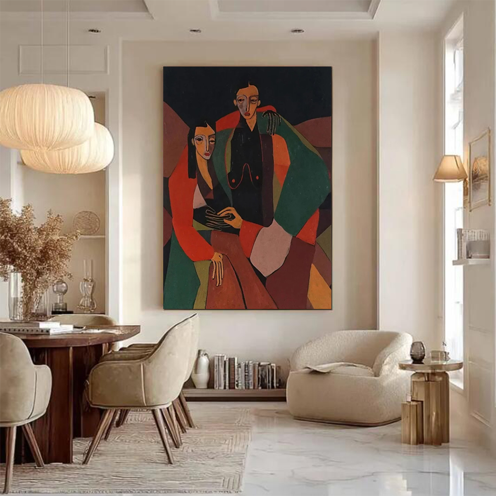 Home Decor Free Images - لوحة زيتية تجريدية مصنوعة يدويًا 100%