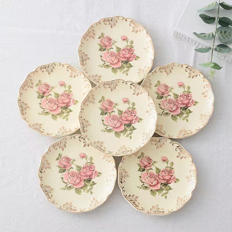 Ceramic Trinket Dish - زهرة الورد رسمت باليد فنجان القهوة