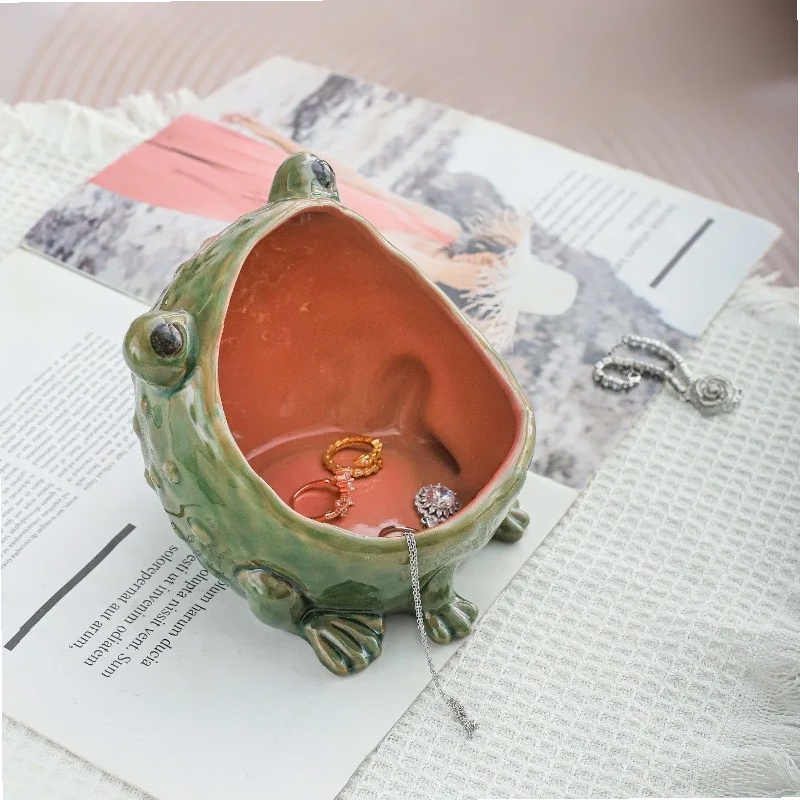 Ceramic Trinket Dish - طبق مجوهرات سيراميك على شكل ضفدع