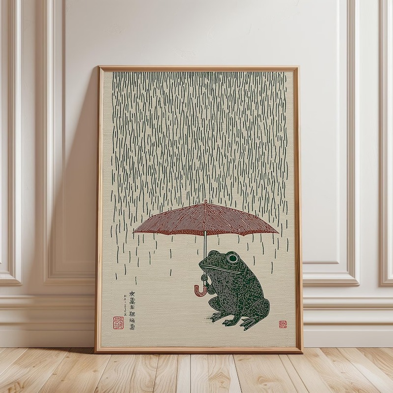 Home Decor Japanese - ملصق على شكل ضفدع ياباني مع