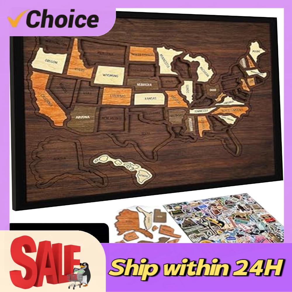 Home Decor Usa - لوحة خشبية محمولة للسفر إلى الولايات