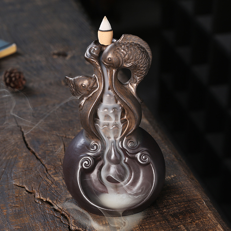 Home Decor Zen Style - مبخرة سيراميك على شكل قرع بتصميم