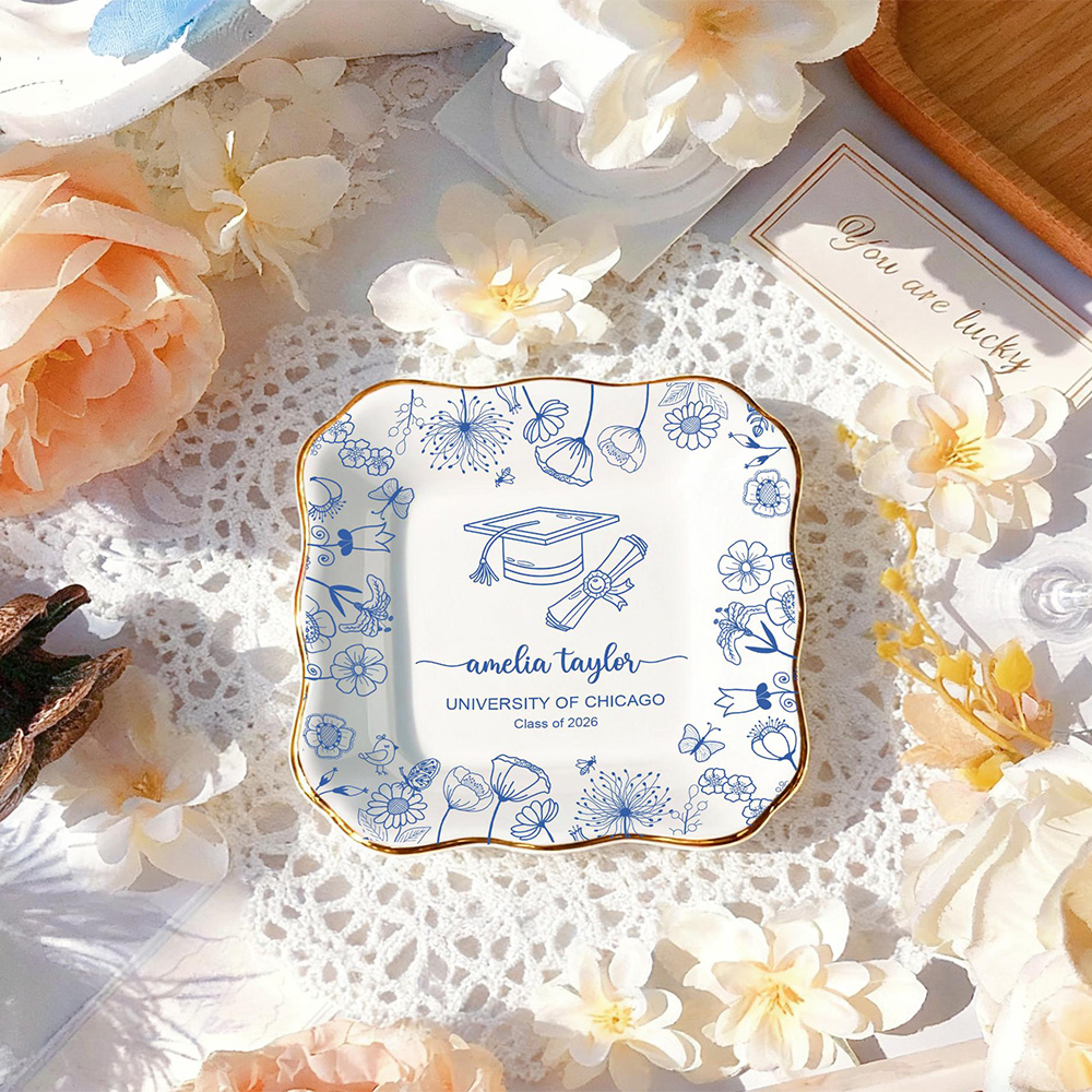 Ceramic Trinket Dish - طبق مجوهرات سيراميك مخصص للصور، هدية