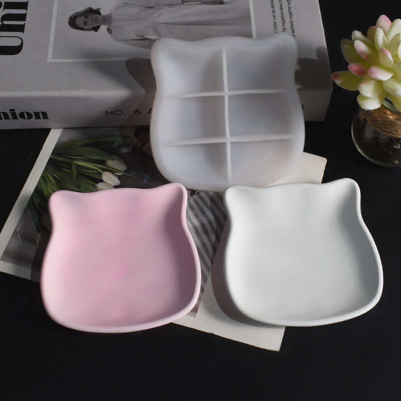 Ceramic Trinket Dish - الجص القط طبق قالب هريرة صينية
