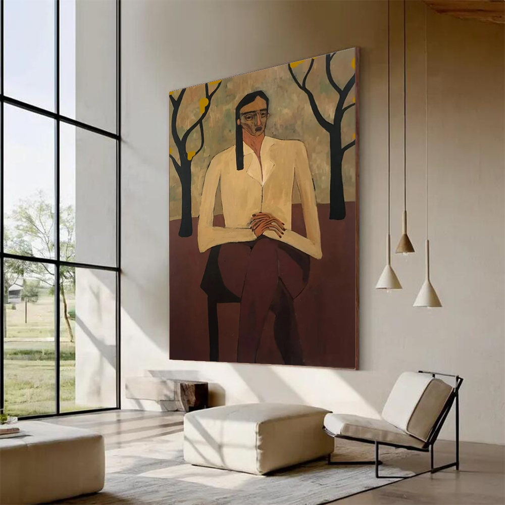 Home Decor Free Images - لوحة زيتية تجريدية مصنوعة يدويًا 100%