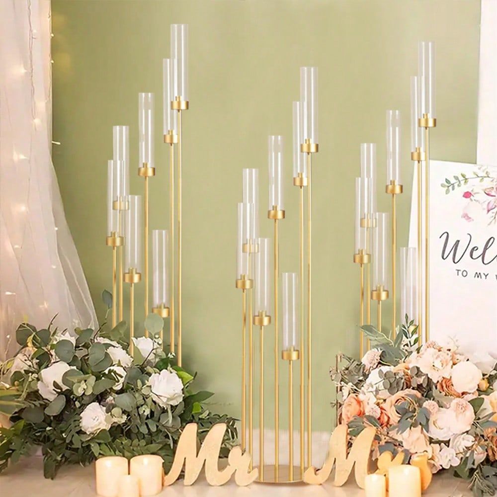 قطعتان من حاملات الشموع الذهبي - مراجعة Home Decor Theme وسعره