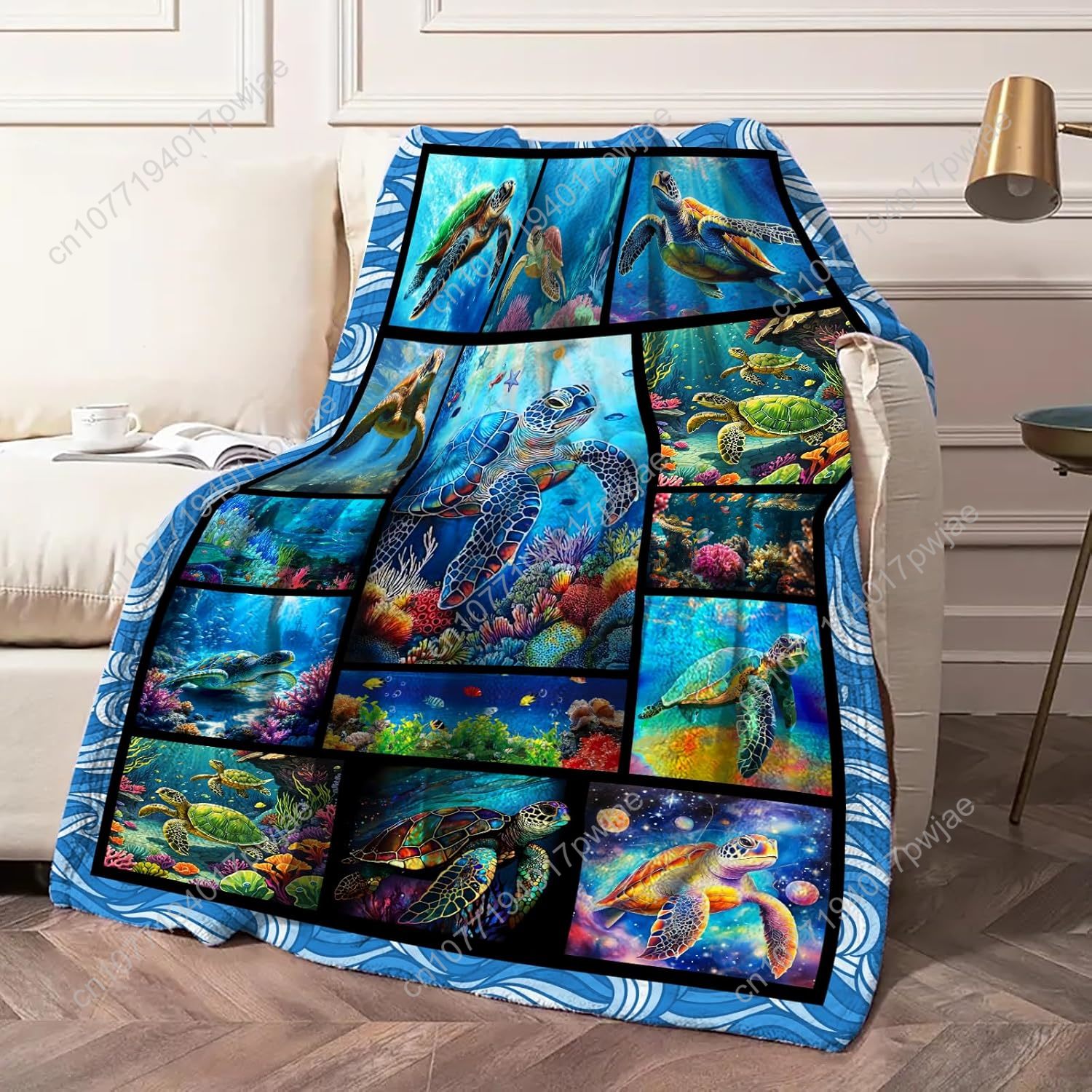 السلاحف البحرية الفانيلا رمي ب - مراجعة Home Decor Theme وسعره