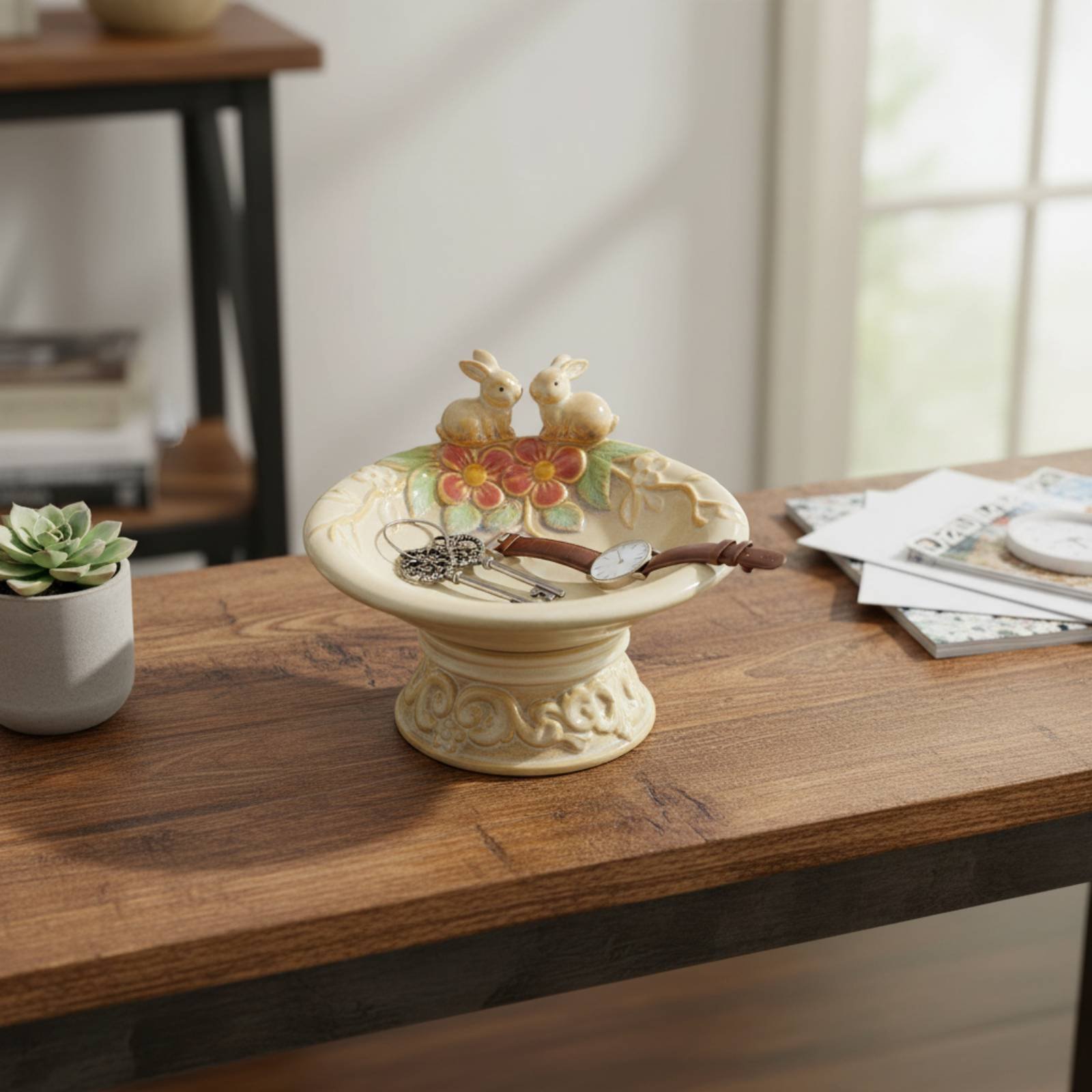 صينية زينة على شكل طائر متعددة - مراجعة Ceramic Trinket Dish وسعره