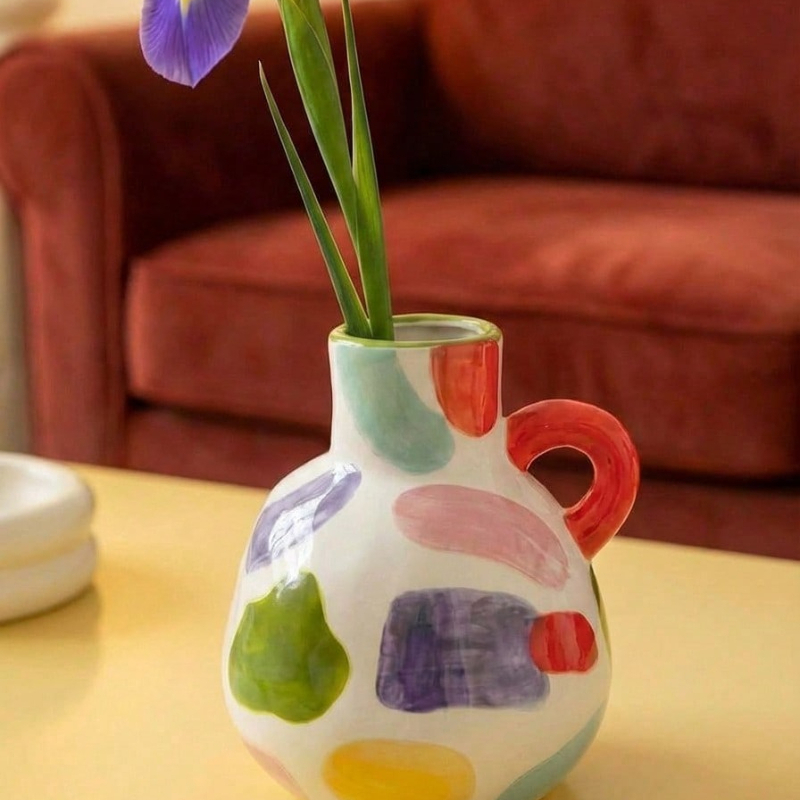 مزهرية سيراميك هندسية عصرية لد - مراجعة Home Decor Dopamine وسعره