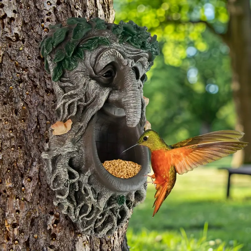 مغذي طيور بتصميم وجه شجرة للفن - مراجعة Home Decor Outdoor وسعره