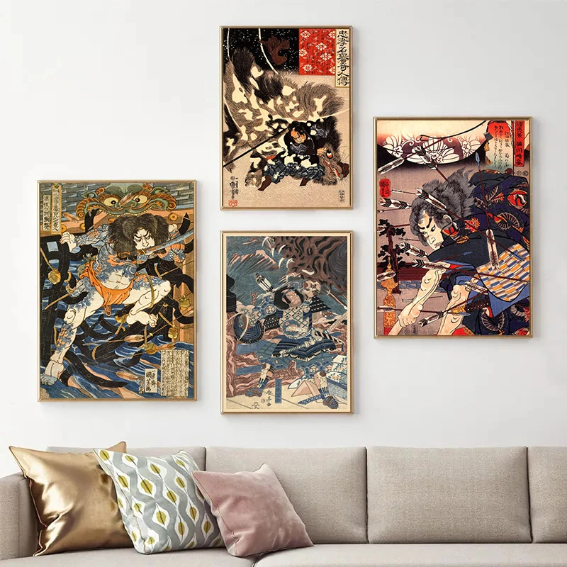لوحة قماشية بتصميم ياباني عتيق - مراجعة Home Decor Japanese وسعره