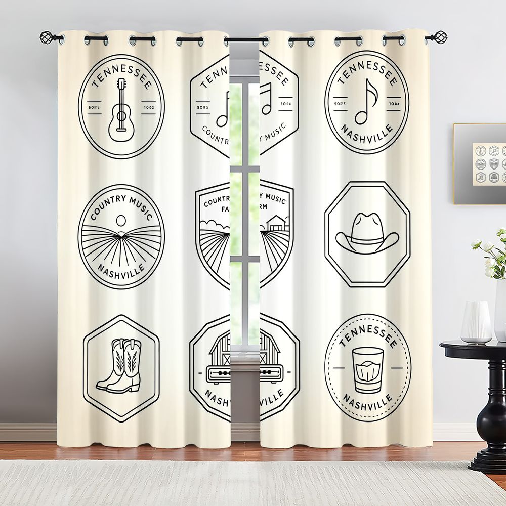 ستائر بتصميم موسيقى الريف من ت - مراجعة Home Decor Theme وسعره