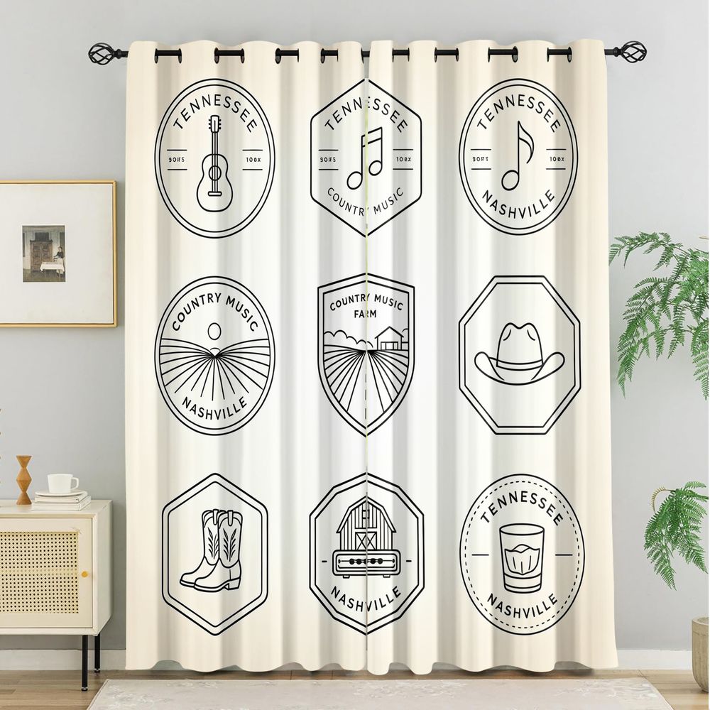 ستائر بتصميم موسيقى الريف من ت - مراجعة Home Decor Theme وسعره