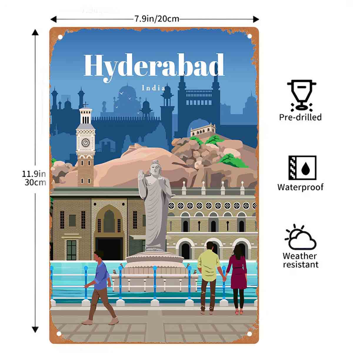 لافتة معدنية مسطحة ثنائية الأب - مراجعة Home Decor Hyderabad وسعره