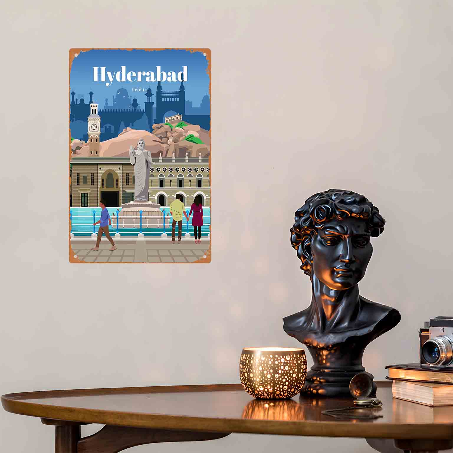 لافتة معدنية مسطحة ثنائية الأب - مراجعة Home Decor Hyderabad وسعره