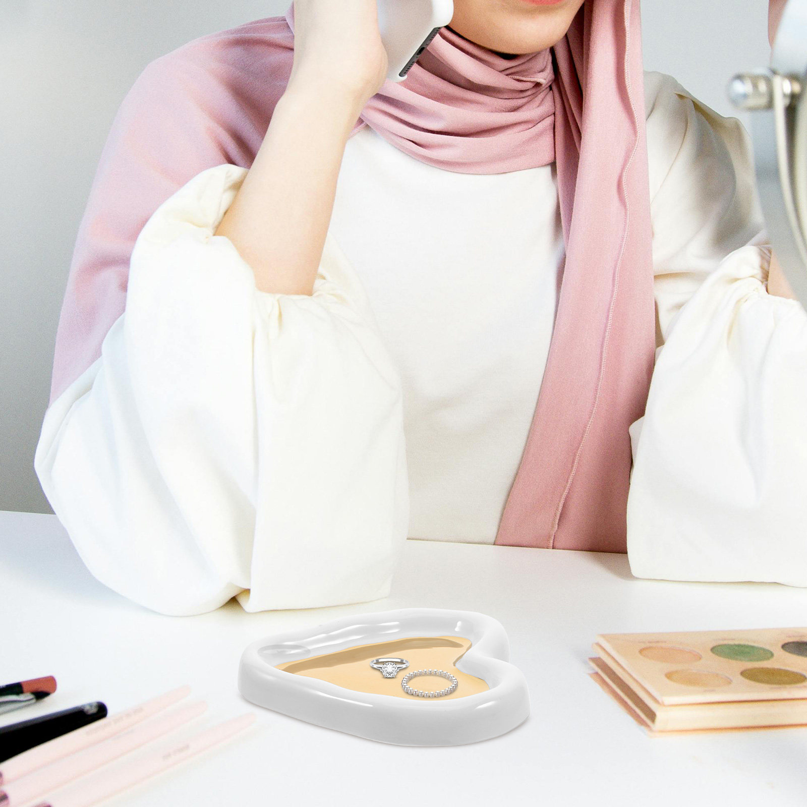 صينية مجوهرات على شكل قلب، طبق - مراجعة Ceramic Trinket Dish وسعره