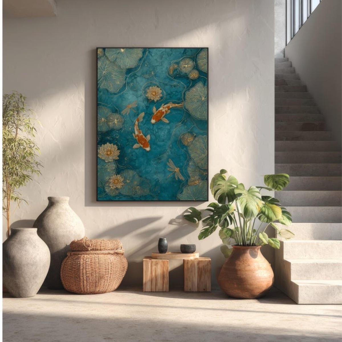 اليابانية كوي الأسماك قماش طبا - مراجعة Home Decor Zen Style وسعره