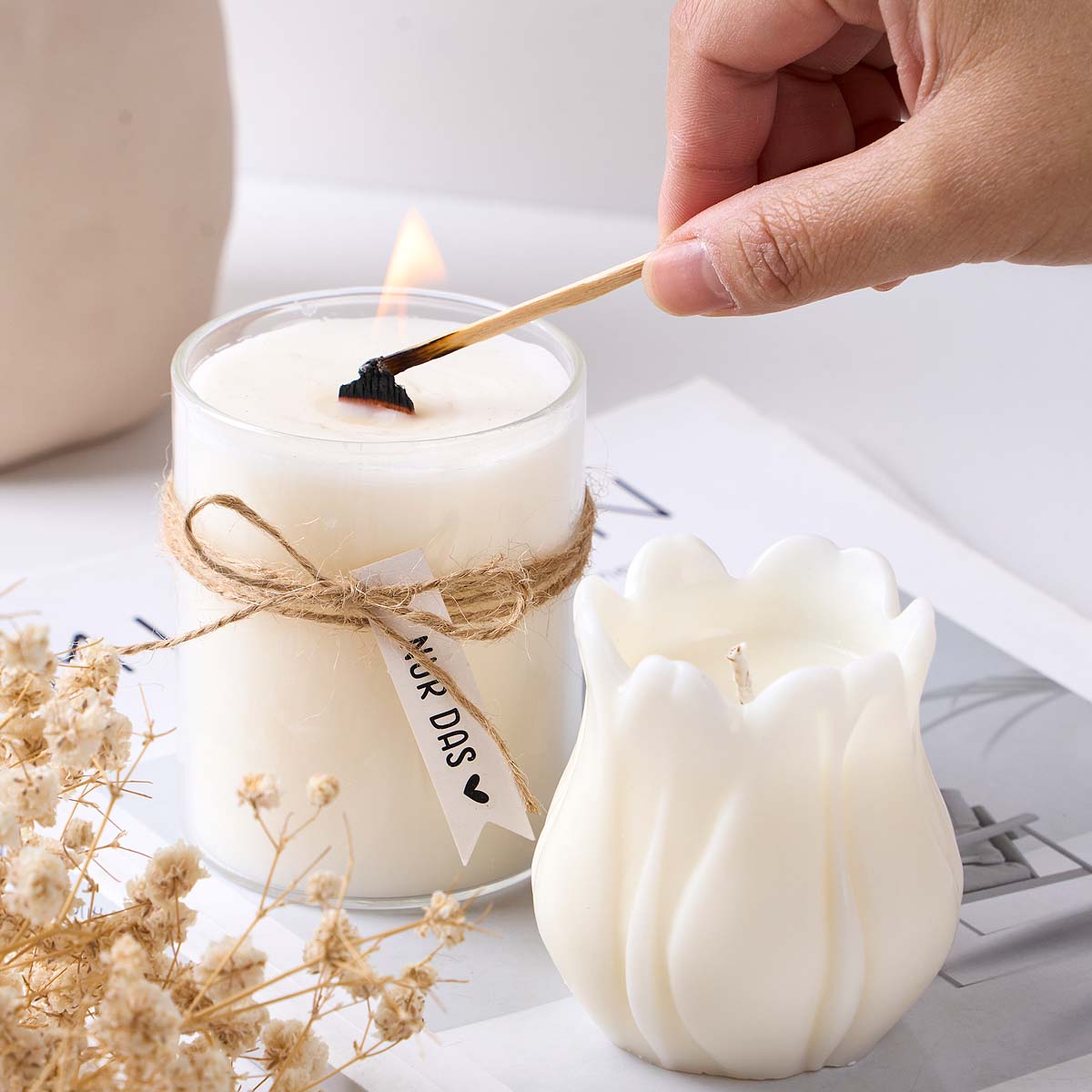 مجموعة فتائل شموع بدون دخان 10 - مراجعة Scented Candle Set وسعره