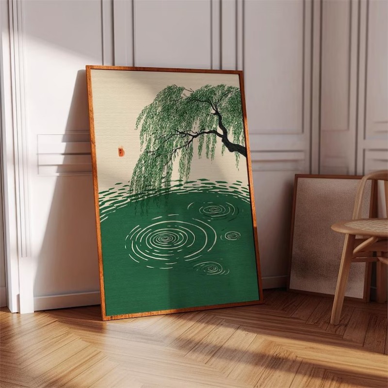 لوحة فنية يابانية لشجرة الصنوب - مراجعة Home Decor Zen Style وسعره
