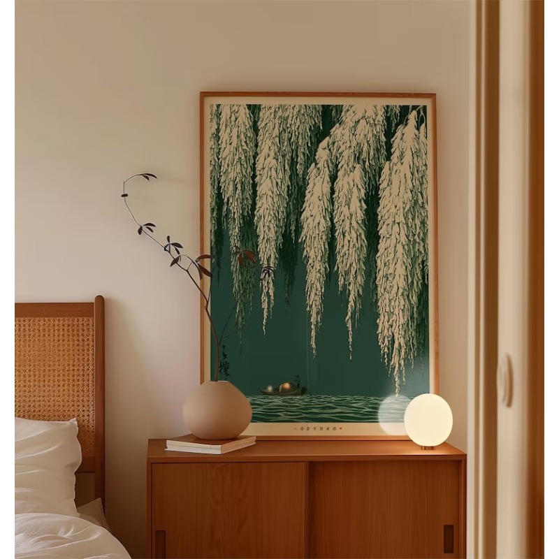 لوحة فنية يابانية لشجرة الصنوب - مراجعة Home Decor Zen Style وسعره