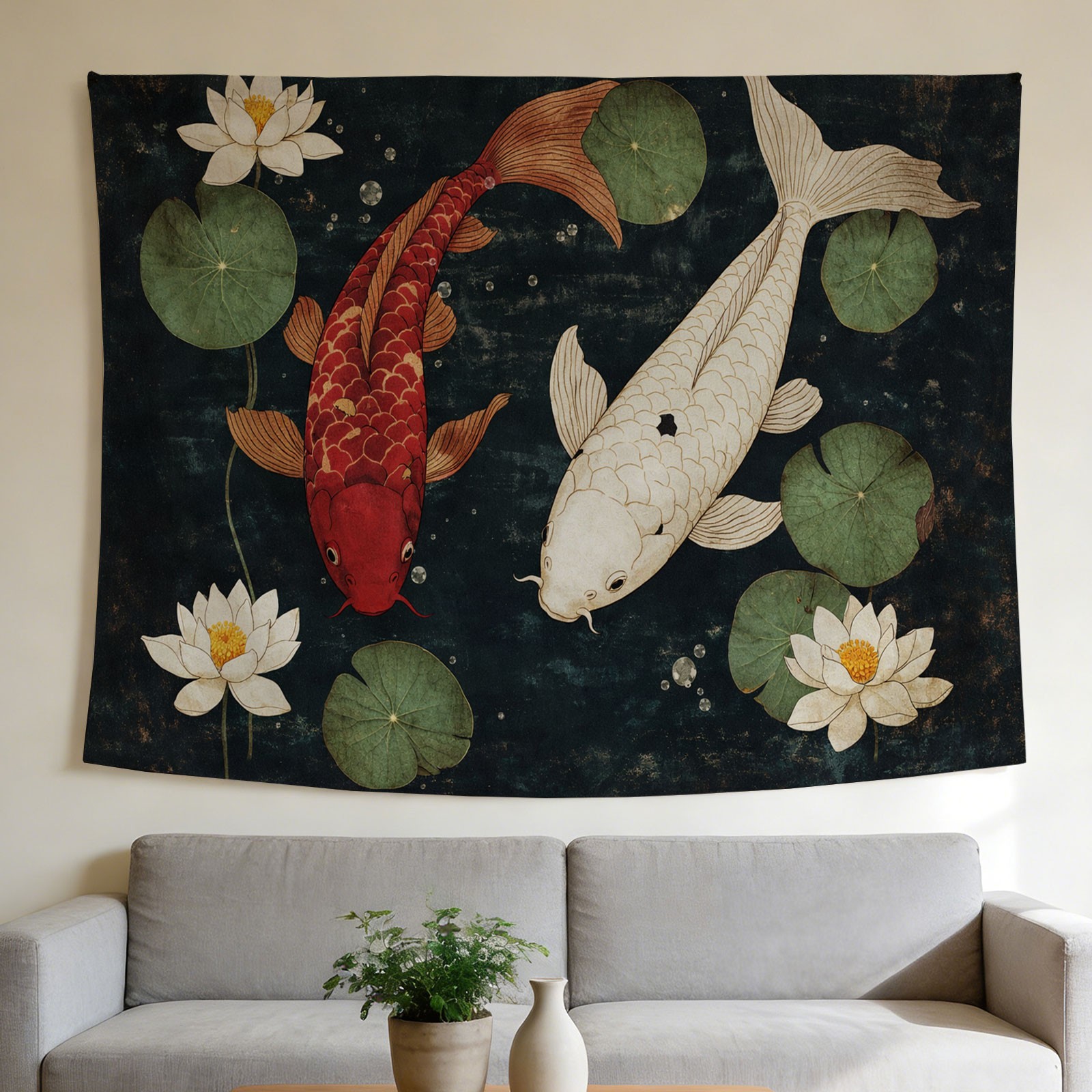 لوحة جدارية فاخرة بتصميم سمكة  - مراجعة Home Decor Zen Style وسعره
