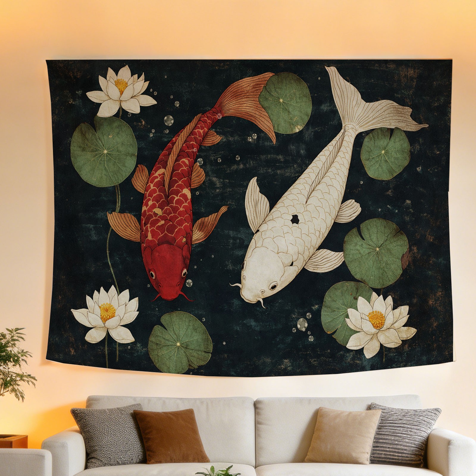 لوحة جدارية فاخرة بتصميم سمكة  - مراجعة Home Decor Zen Style وسعره