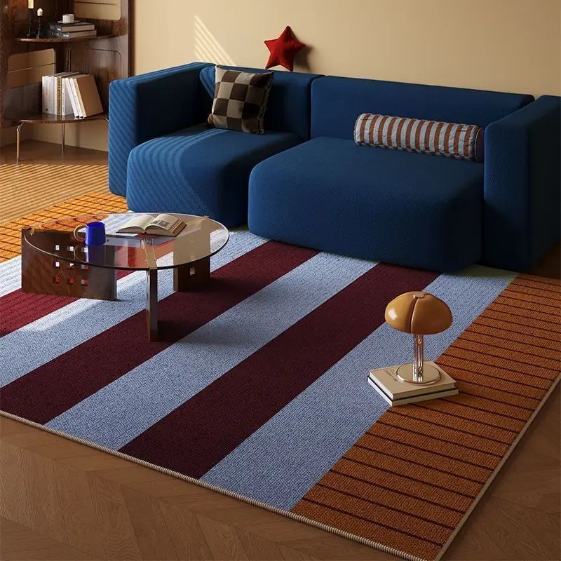 سجادة أرضية مخططة بألوان الدوب - مراجعة Home Decor Dopamine وسعره
