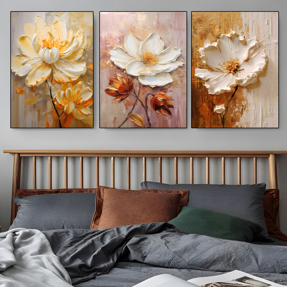 لوحات قماشية فاخرة بنقوش زهور، - مراجعة Home Decor Luxury وسعره