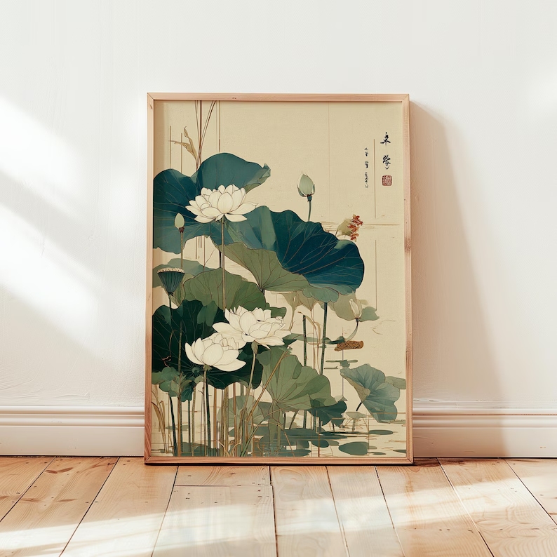 لوحة فنية جدارية على شكل زهرة  - مراجعة Home Decor Japanese وسعره