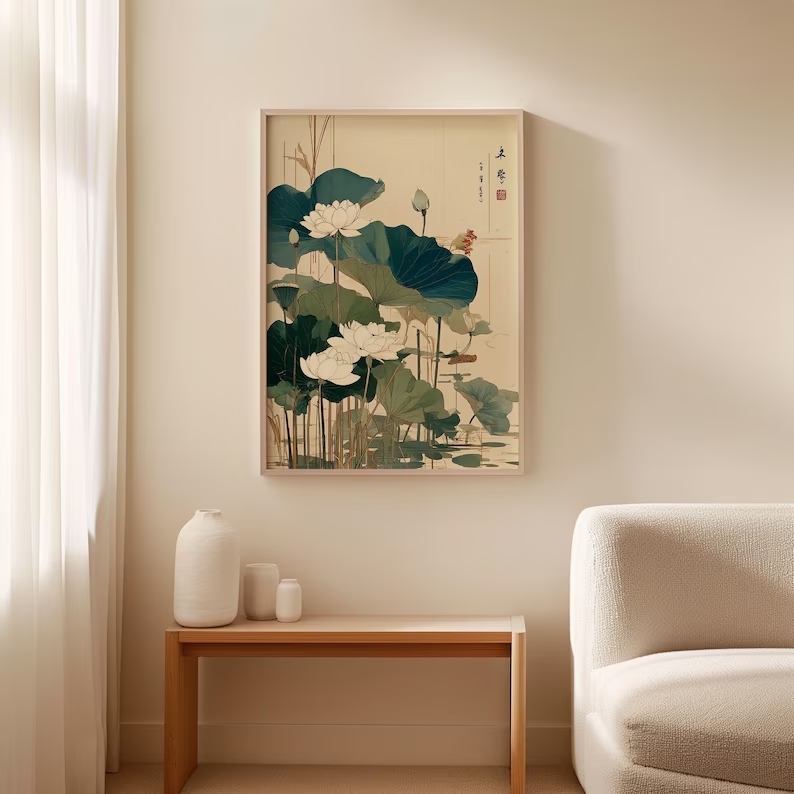 لوحة فنية جدارية على شكل زهرة  - مراجعة Home Decor Japanese وسعره